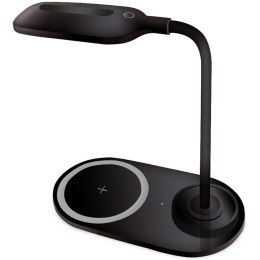 Lampka biurkowa led PLATINET czarna 10W z ładowarką indukcyjną (45248)