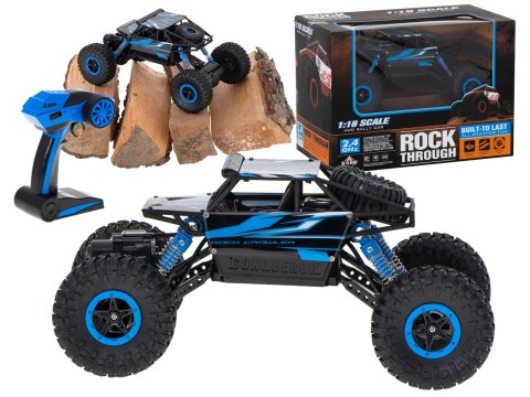 Samochód zdalnie sterowany na pilota RC Rock Crawler HB 2,4GHz 1:18 niebieski