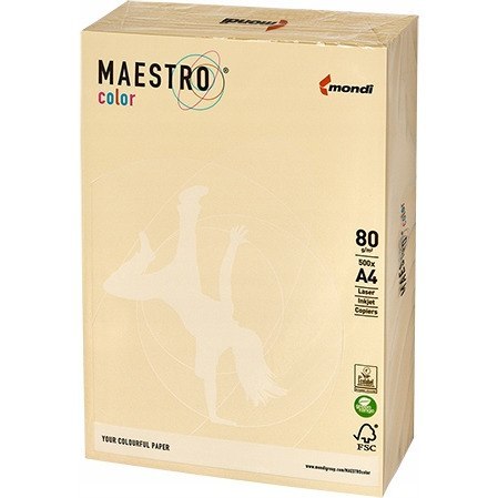 Papier ksero A4 80g MAESTRO COLOR BE66 pastel wanilia/kość słoniowa