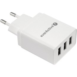 Ładowarka sieciowa 230V EVERACTIVE SC-300 3xUSB 3,4A biała