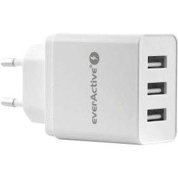 Ładowarka sieciowa 230V EVERACTIVE SC-300 3xUSB 3,4A biała