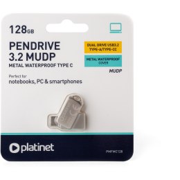 Pamięć USB-A/USB-C 128GB PLATINET MUDP USB 3.2 metalowy wodoodporny (45969)