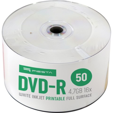 Płyta DVD-R 4,7GB FIESTA 16x biała do nadruku spindel w folii (50szt) (45817)