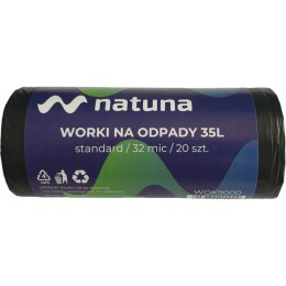 Worki na śmieci NATUNA 35L standard (20szt) 32mic LDPE