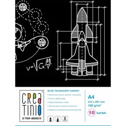 Blok techniczny A4 10k 160g czarne kartki 400079853 CREATINIO