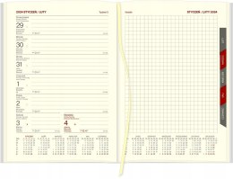 Kalendarz CROSS z gumką i ażurową datówką A5 tygodniowy z notesem p.kremowy 204 A5TNRK srebrny Wokół Nas