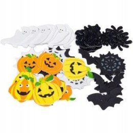 Naklejki z pianki HALLOWEEN dynie, duchy, koty,pajęczyny, nietoperze (40 szt.) PVH3 BREWIS