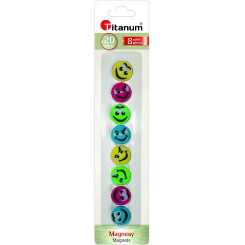 Magnesy do tablic 20mm/8 SMILEY 249640 TITANUM