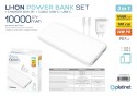 Powerbank 10000mAh + ładowarka sieciowa 230V USB-C 20W + kabel USB-C -> USB-C 1m PLATINET biały (45998)