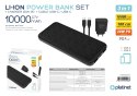 Powerbank 10000mAh + ładowarka sieciowa 230V USB-C 20W + kabel USB-C -> USB-C 1m PLATINET czarny (45993)