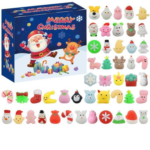 Świąteczne Squishy Gniotki Antystresowe Boże Narodzenie 48 Sztuk