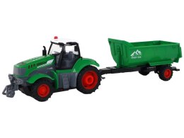 Zdalnie Sterowany Ciągnik Traktor R/C z Przyczepą 1:24 Światła Zielony