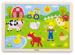 Viga 50197 Puzzle na podkładce 24 elementy - farma