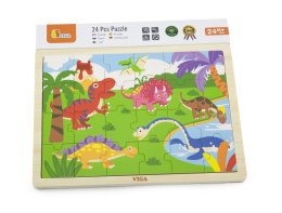 Viga 51460 Puzzle na podkładce 24 elementy - dinozaury