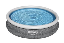 Bestway 57445 Basen rozporowy Fast Set z pompą filtracyjną Szary 3.66m x 76cm