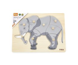 Viga 44601 Puzzle na podkładce z uchwytami - Słoń