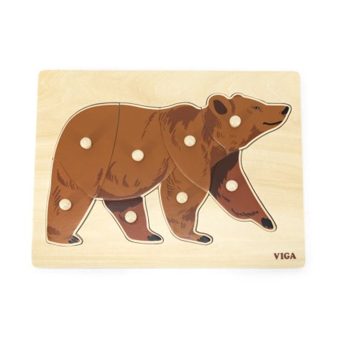 Viga 44606 Puzzle na podkładce z uchwytami - Miś