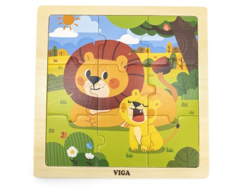 Viga 44627 Puzzle na podkładce 9 elementów - lew