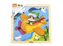 Viga 44632 Puzzle na podkładce 9 elementów - samolot